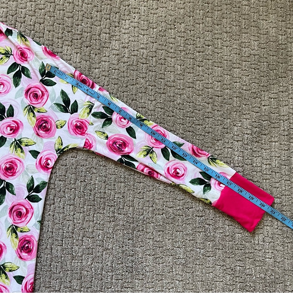 Little Sleepies Womens Pajama Set sz Small Roses Pink Breastfeeding Friendly - Picture 10 of 16
